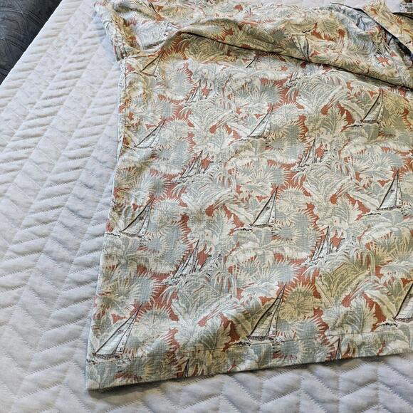 Vintage Dockers Men's Wood Button Up Floral Sail Boat Plus Size 3XL 75% Silk - Picture 4 of 9